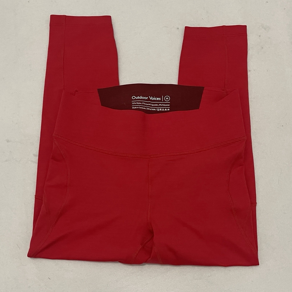 Outdoor Voices Red Move Free 3/4 Leggings Red Size Medium | Original $88
